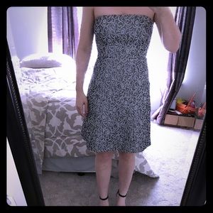 Silver Strapless Dress from The Limited